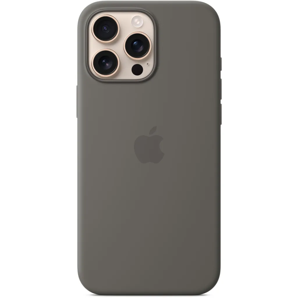 Apple iPhone 16 Pro Max Silicone Case with MagSafe, Stone Gray - 1