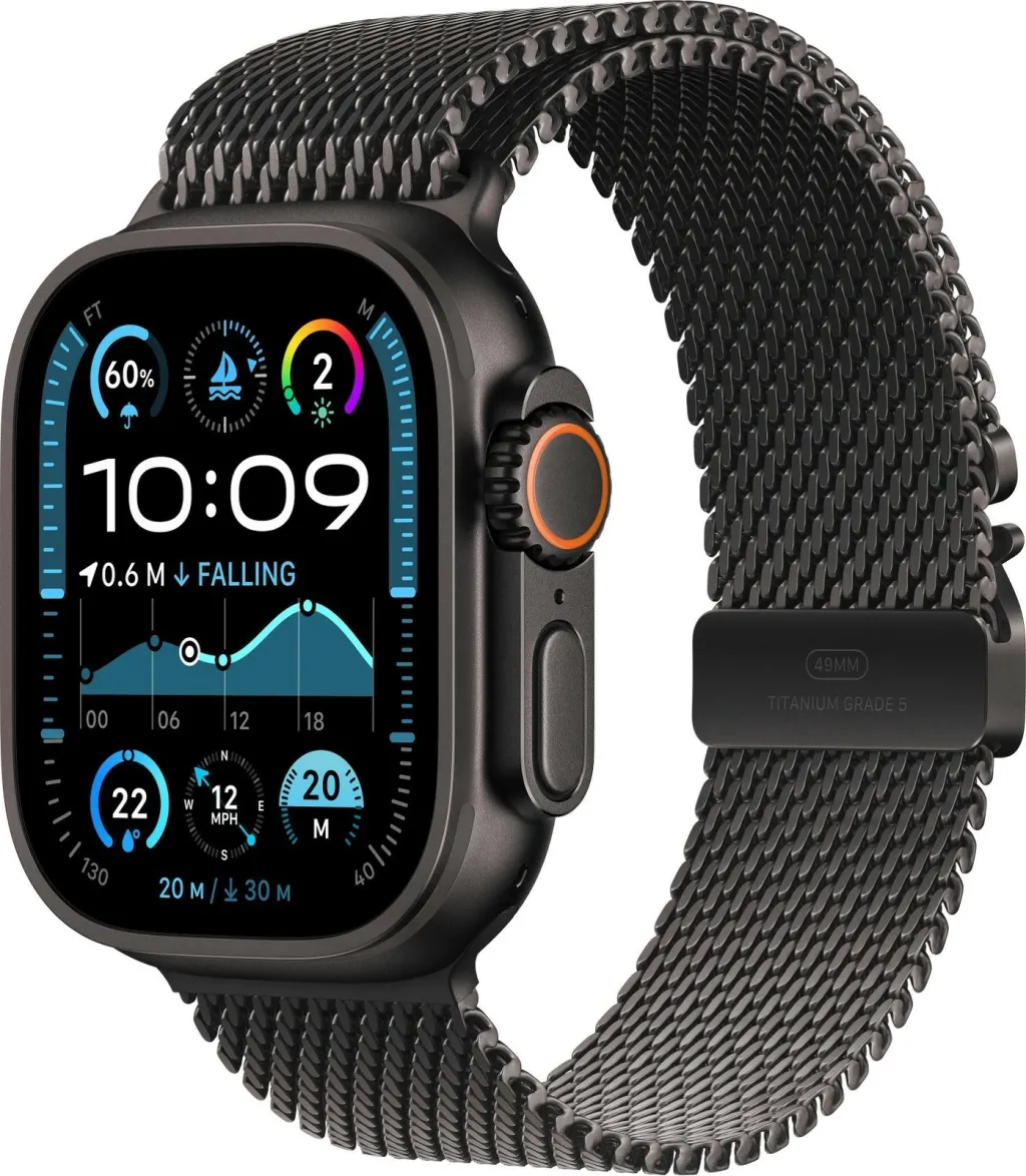 Apple Watch 49mm Milanese Loop, Black Titanium Milanese Loop, S - 3