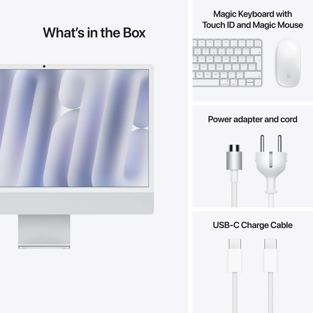 Apple iMac 24", M4 10‑core, 24GB, 512GB SSD, 10‑core GPU, Silver - 9