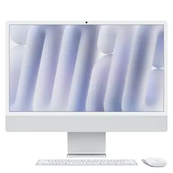 Apple iMac 24", M4 10‑core, 16GB, 256GB SSD, 10‑core GPU, Nano-Texture glass, Silver