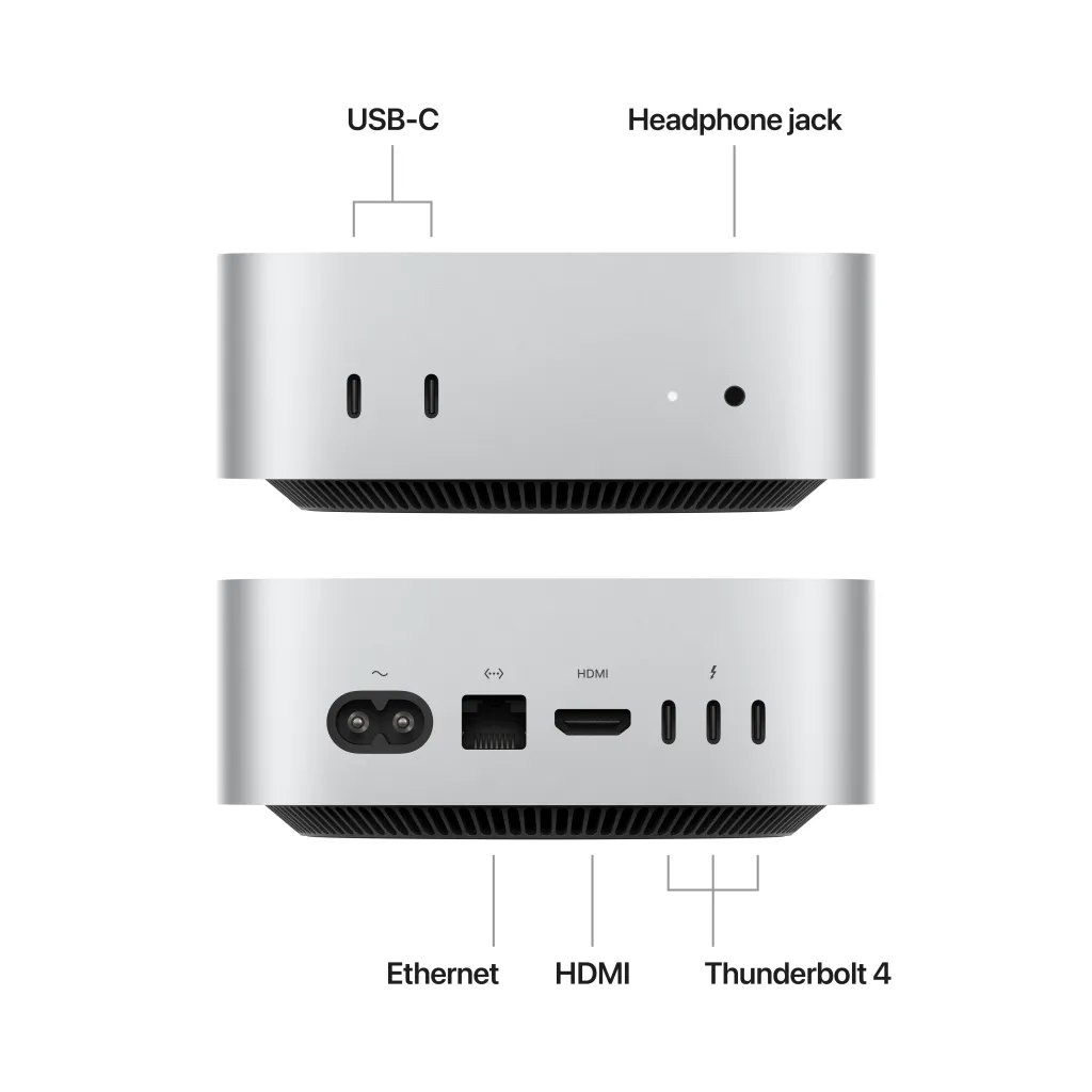 Apple Mac Mini, M4 10‑core, 16GB, 256GB SSD, 10‑core GPU, Silver - 2