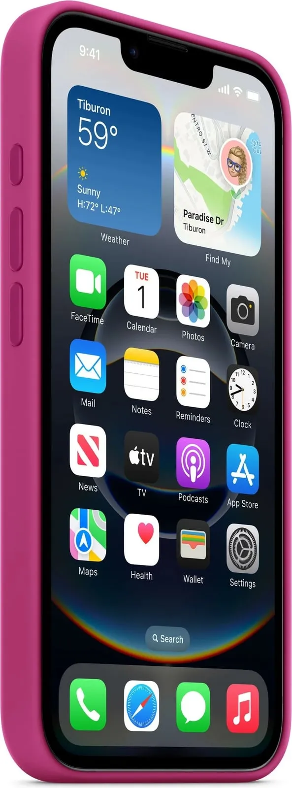 Apple iPhone 16e Silicone Case, Fuchsia - 3