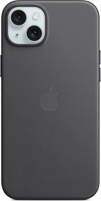 Mbështjellës Apple FineWoven për iPhone 15 Plus, MagSafe, i zi