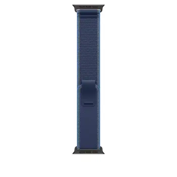Apple Watch 49mm Loop, Blue/Bright Blue Trail Loop, M/L, Black Titanium Finish