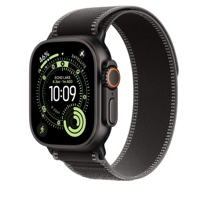 Apple Watch 49mm Loop, Black/Charcoal Trail Loop, M/L, Black Titanium Finish - 2