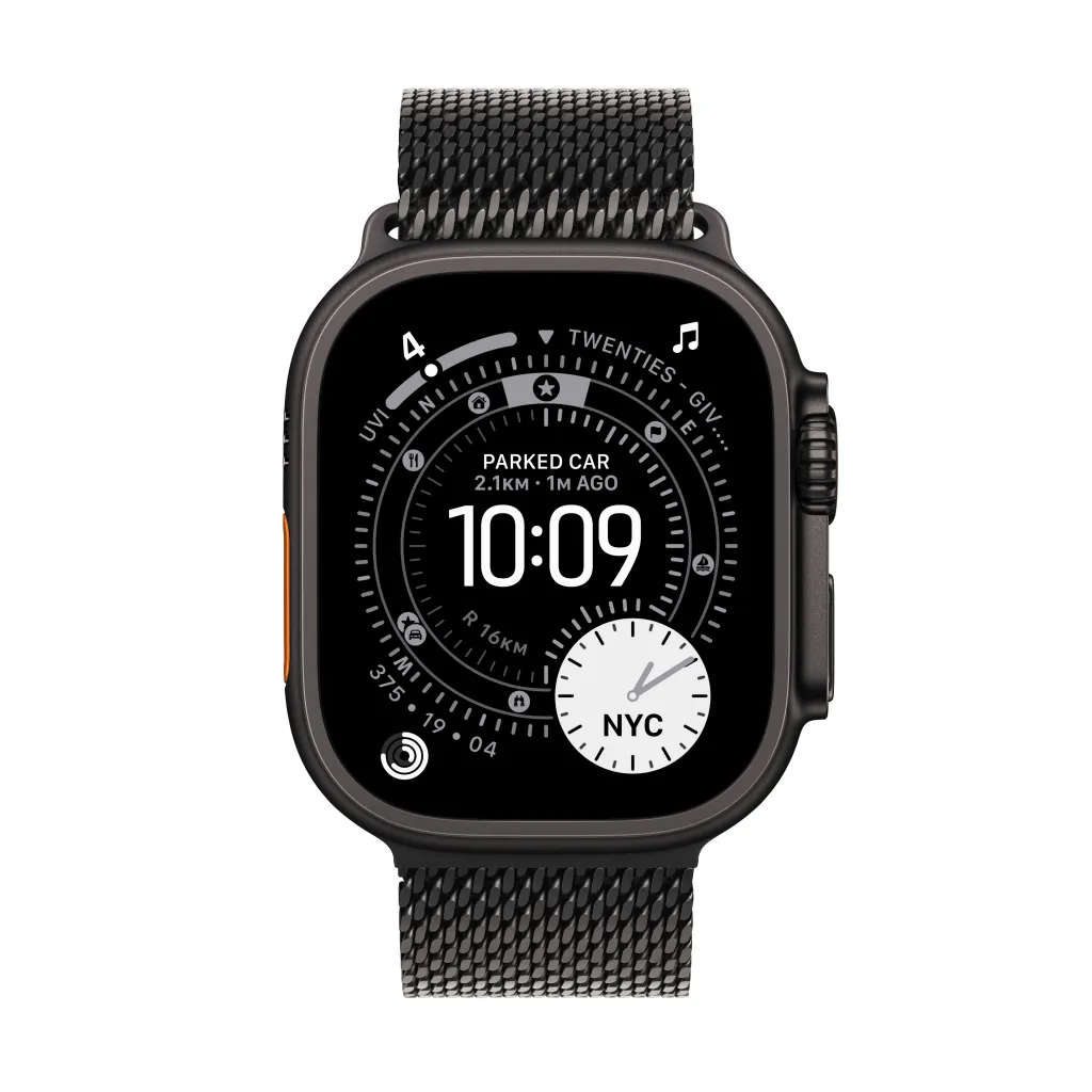 Apple Watch Ultra 3 Cellular 49mm Black Titanium Case with Black Titanium Milanese Loop, Medium - 2