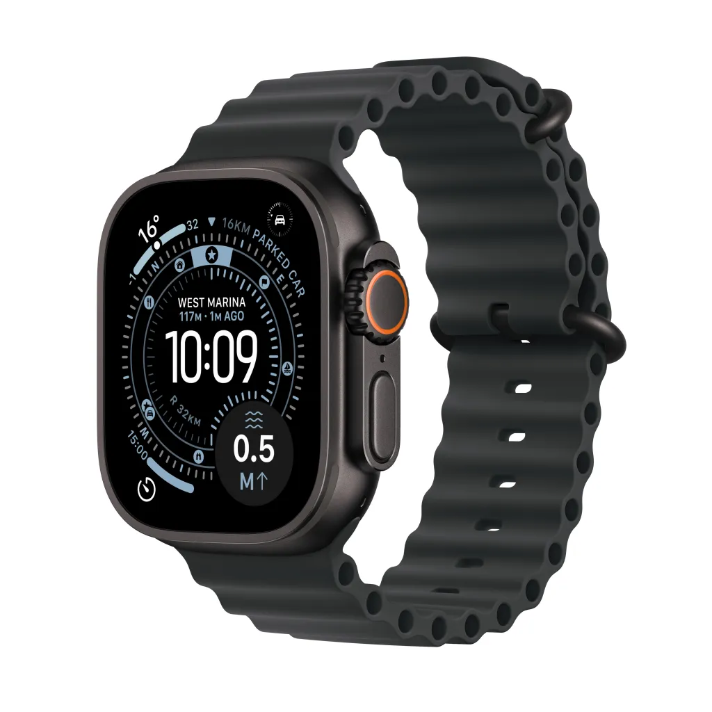 Apple Watch Ultra 3 Cellular 49mm Black Titanium Case with Black Ocean Band - 1