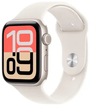 Apple Watch SE 3 GPS 44mm Starlight Aluminium Case with Starlight Sport Band, S/M