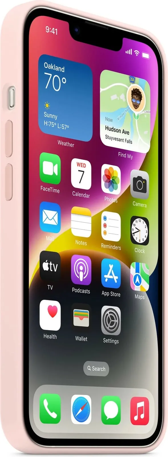 Apple iPhone 14 Silicone Case me MagSafe, Chalk Pink - 8