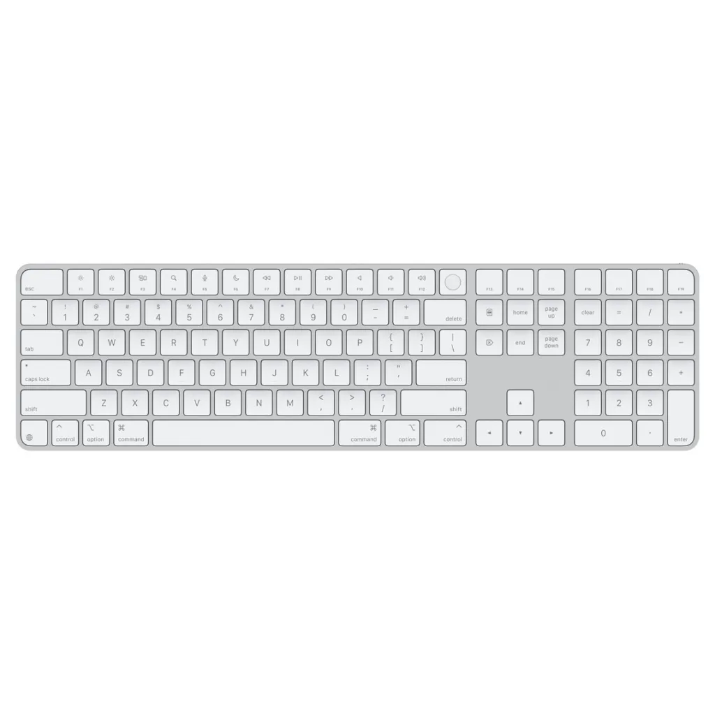Apple Magic Keyboard (2024) with Touch ID and Numeric Keypad, International English, White Keys - 1