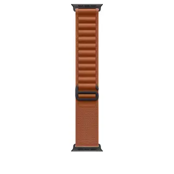 Apple Watch 49mm Loop, Terra Cotta Alpine Loop, Medium, Black Titanium Finish