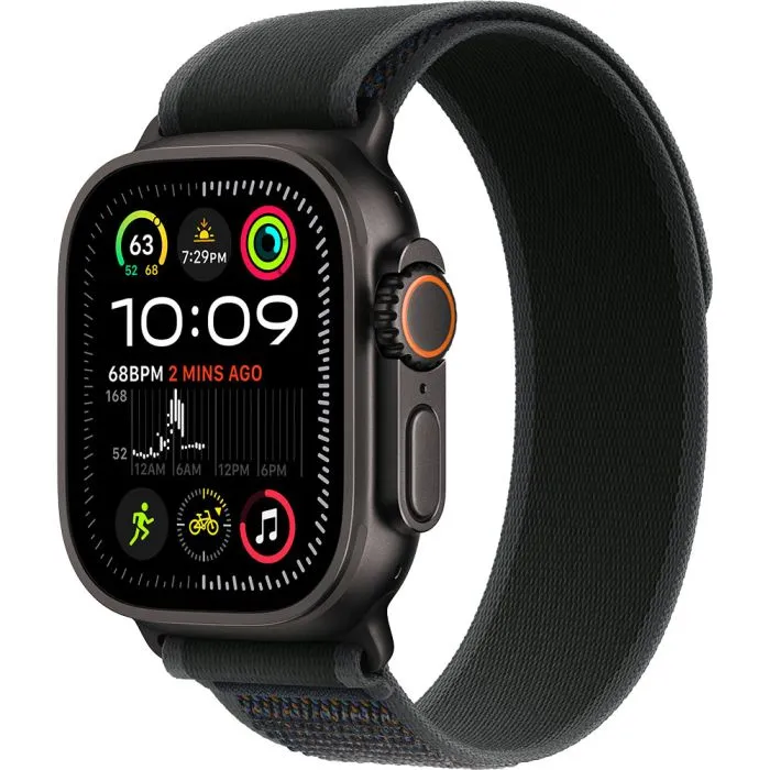Apple Watch Ultra2 Cellular, 49mm, Black Titanium Case with Black Trail Loop, S/M - 1