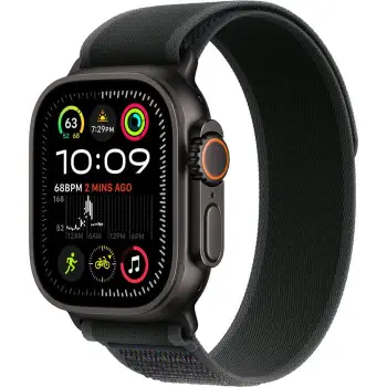 Apple Watch Ultra2 Cellular, 49mm, Black Titanium Case with Black Trail Loop, S/M