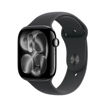 Apple Watch Series 11 GPS 46mm Jet Black Aluminium Case with Black Sport Band, S/M