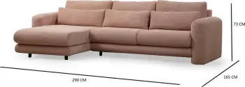 Këndare këndi Lily, ngjyrë rozë, këndi majtas