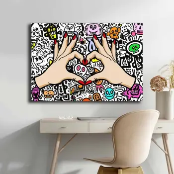Pikturë dekorative në kanavacë, Wallity, 70100POP-019, shumëngjyrëshe, 70x100cm