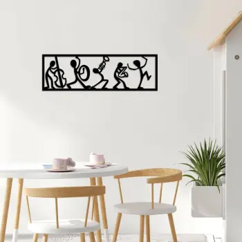 Aksesor dekorativ metalik për mur, Wallity, ngjyrë e zezë, 28x50cm