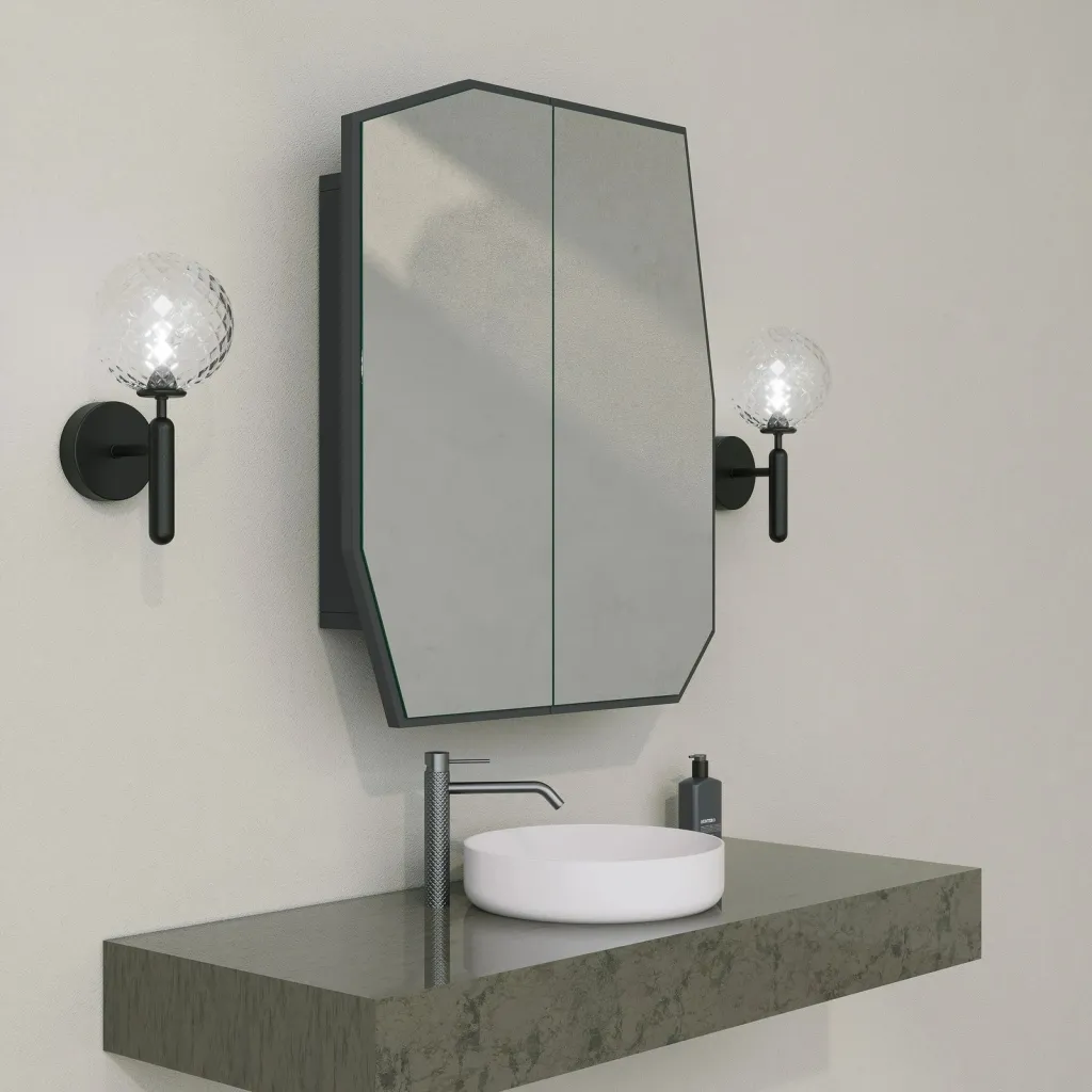 Dollap Banjoje Quartz Cabinet, zezë - 4