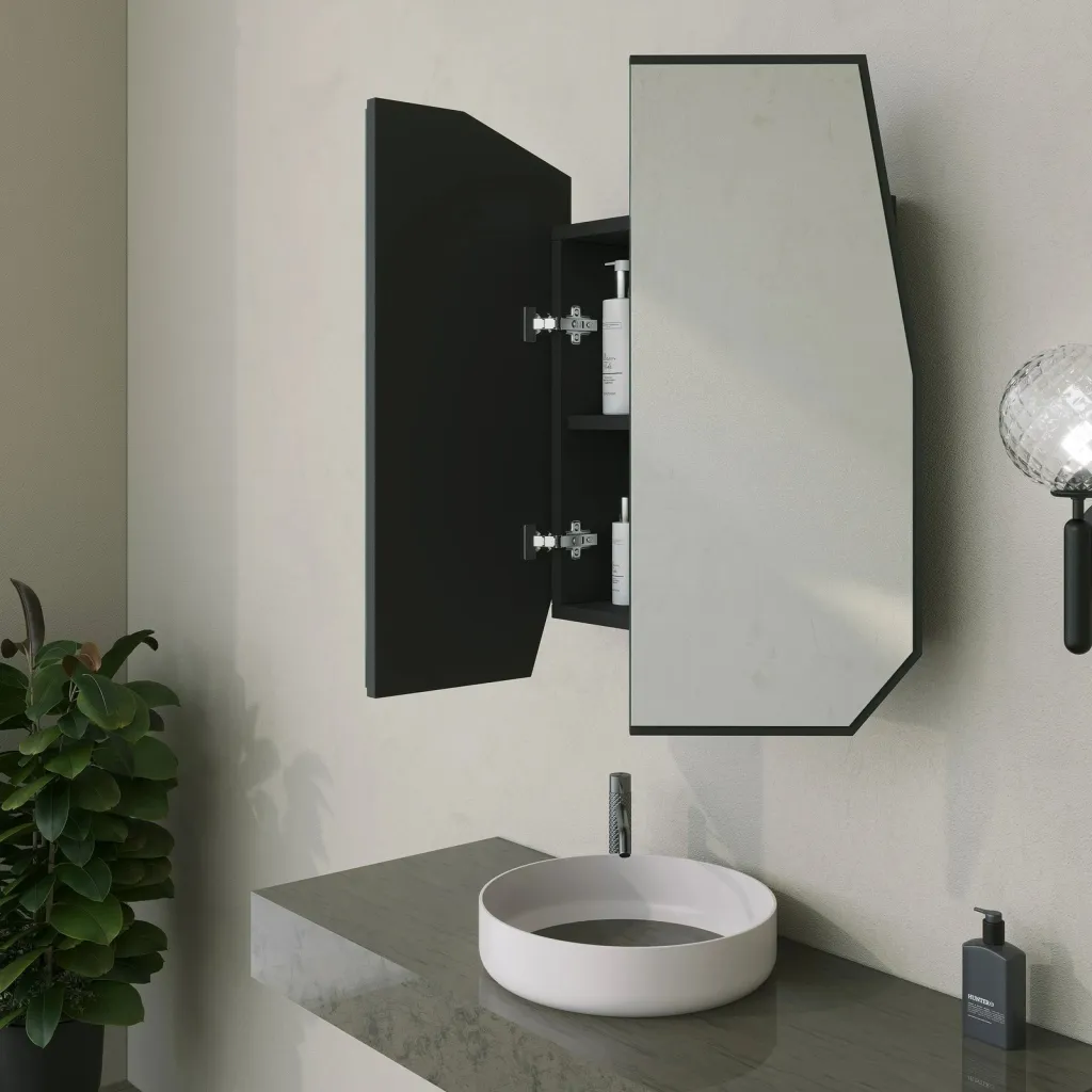 Dollap Banjoje Quartz Cabinet, zezë - 5