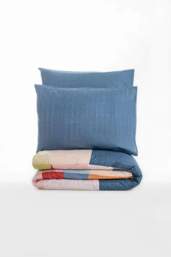 Set mbulesë për jorgan dopio L'essentiel, Rian, blu