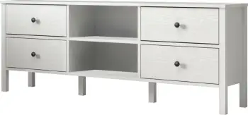 Komodë TV Hanah Home, FRN-20002, ngjyrë druri dhe e bardhë, 160x62x35cm