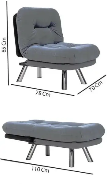 Karrige një vendëshe, Atelier del Sofa, Misa Solo, ngjyrë gri