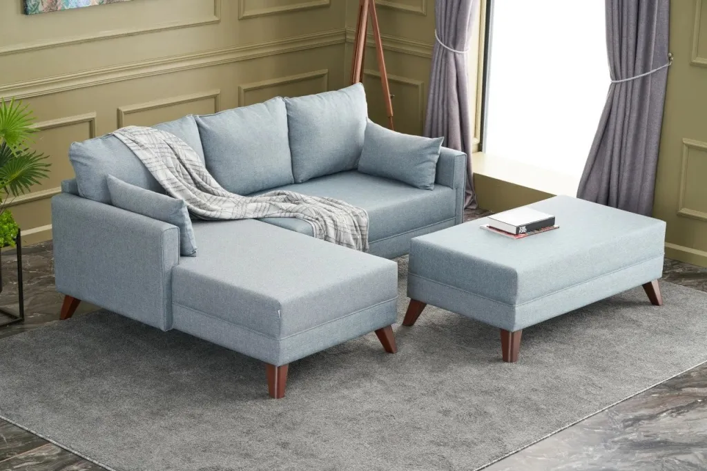 Kënd-sofë krevati Bella Soft Mini, kënd i djathtë, ngjyrë kaltër - 2
