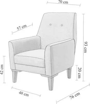 Karrige krahu, ngjyrë antracit, këmbë druri Atlantic Pine, Atelier del Sofa