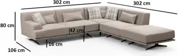 Kënd-sofë Atelier del Sofa, Bentley Corner (L3-C-O1-PUF), bezhë