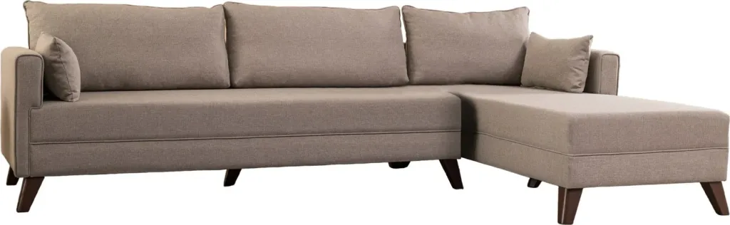 Këndsofa Bella, kënd i djathtë, ngjyrë krem - 11