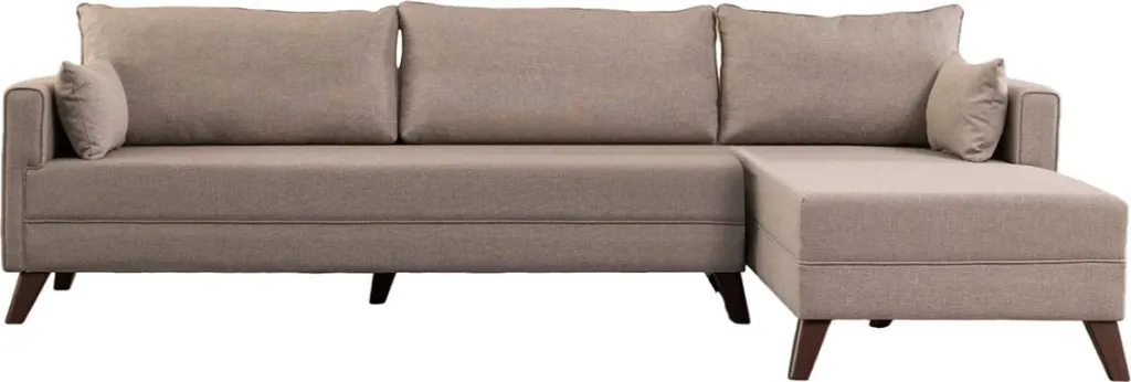 Këndsofa Bella, kënd i djathtë, ngjyrë krem - 9