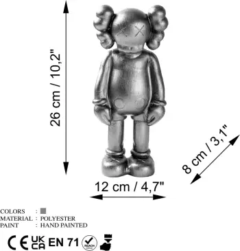 Objekt dekorativ Aberto Design, Yak-051-B, ngjyrë argjendi