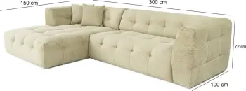 Këndare Atelier del Sofa, Cady këndore majtas, ngjyrë e gjelbër