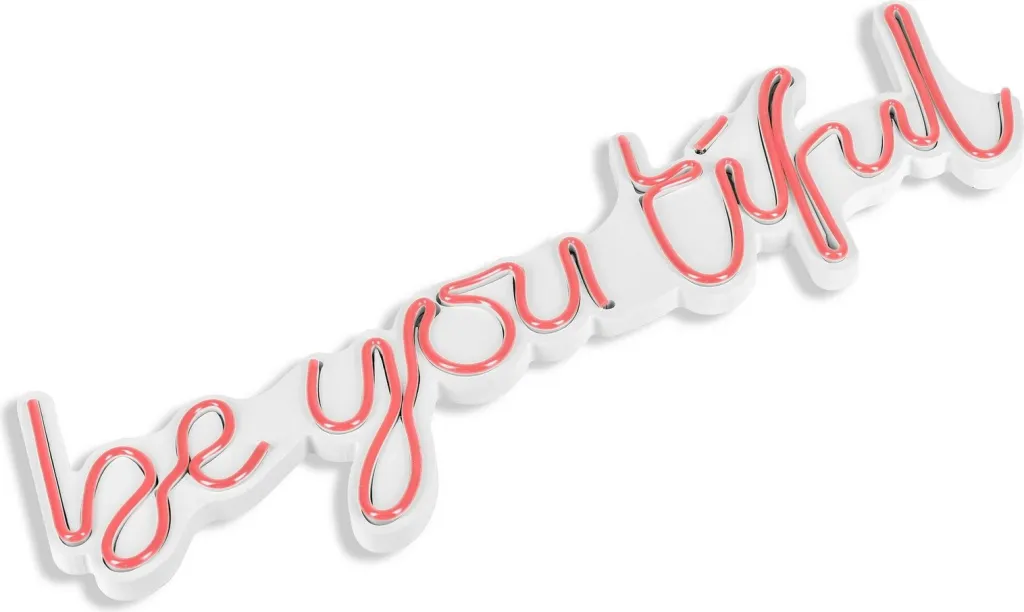 Dritë dekorative LED në mur, 'be you tiful', plastikë, ngjyrë rozë - 7