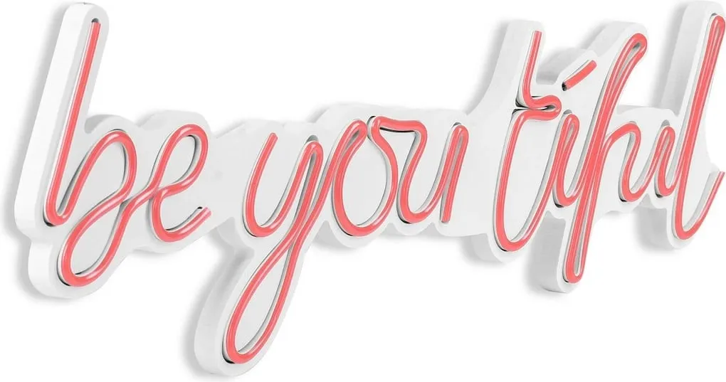 Dritë dekorative LED në mur, 'be you tiful', plastikë, ngjyrë rozë - 8