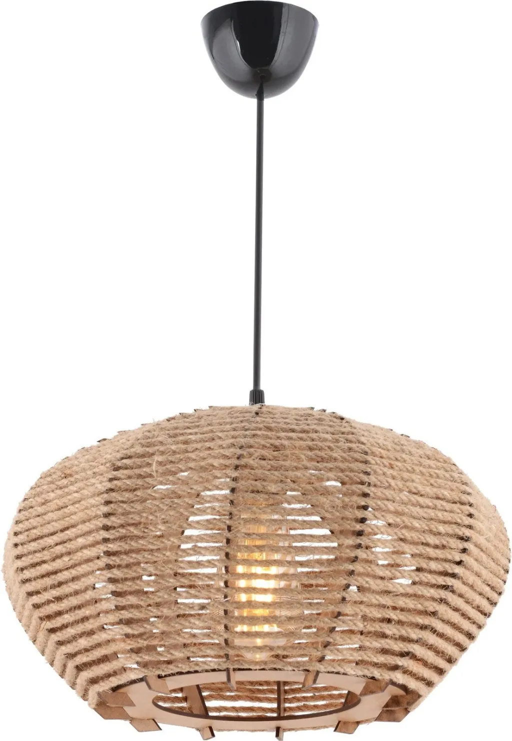 Llambë tavani Opviq, jute, formë elipsë, ngjyrë krem - 3