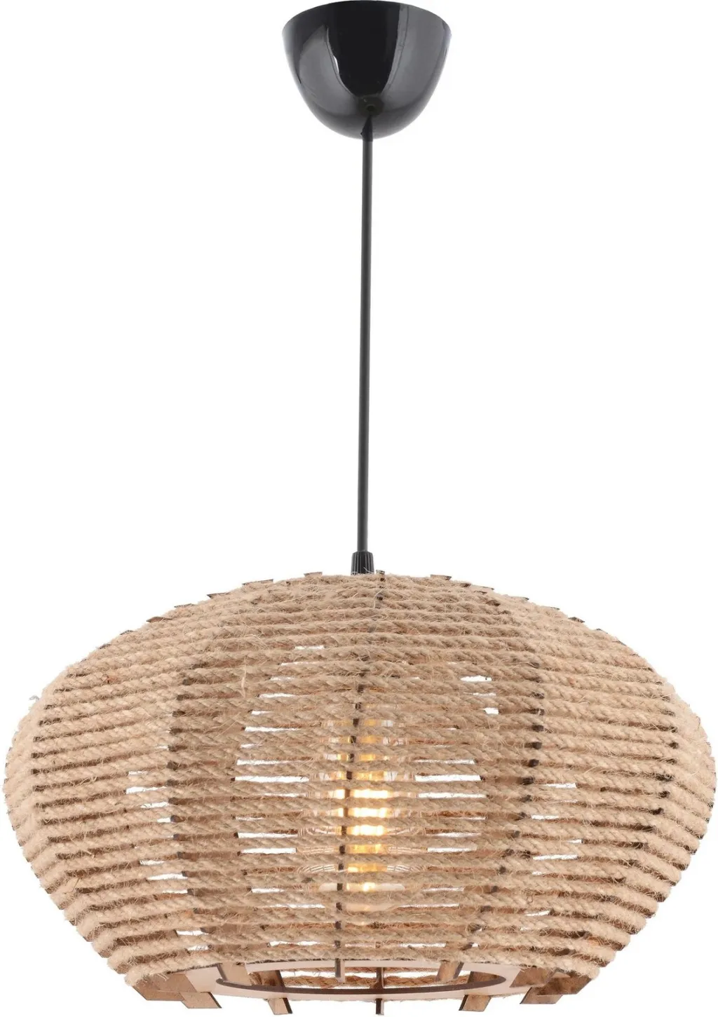Llambë tavani Opviq, jute, formë elipsë, ngjyrë krem - 4