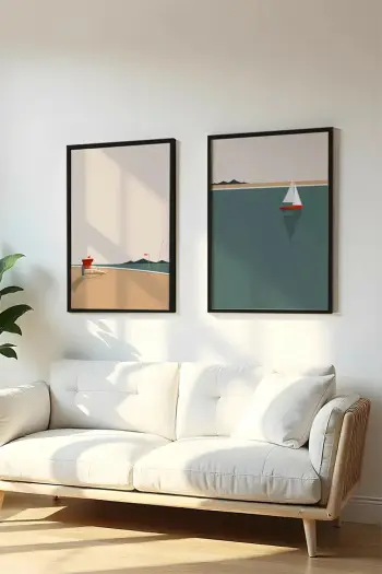 Pikturë dekorative me kornizë MDF (2 copë), Wallity, Huhu200, 50x70cm