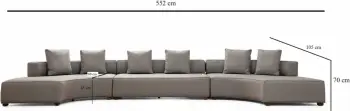 Kënd-sofë Atelier del Sofa, Gondol-3, gri