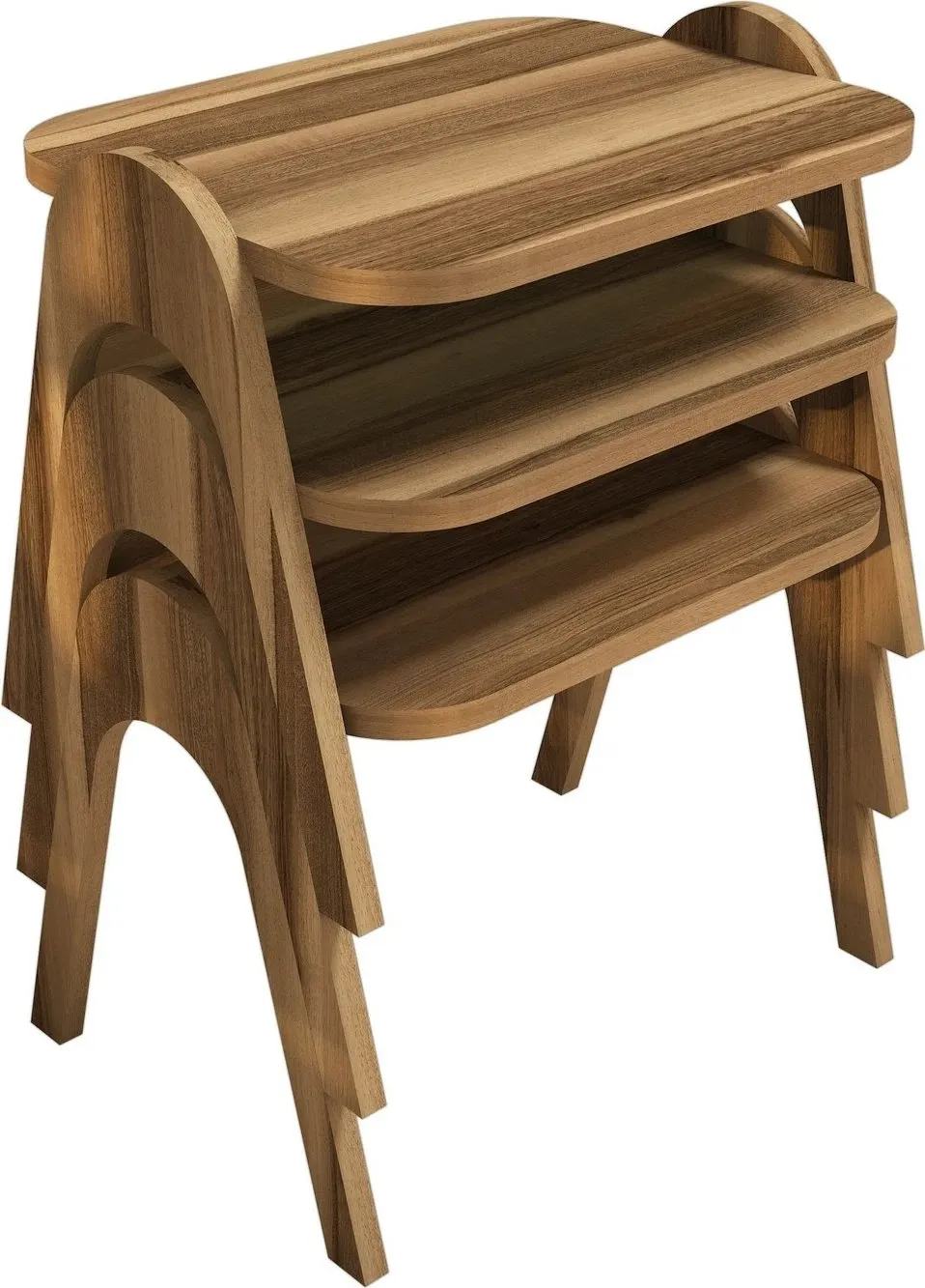 Set tavolinash të mbivendosura Hanah Home, Levada, ngjyrë arre, 3 copë - 3