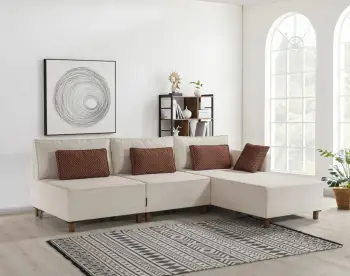 Kënd divan-krevat Atelier del Sofa, kënd i djathtë, bezhë