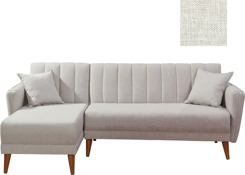 Kënd-sofë krevati Atelier del Sofa, Aydam majtas, krem - 6
