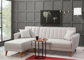 Kënd-sofë krevati Atelier del Sofa, Aydam majtas, krem