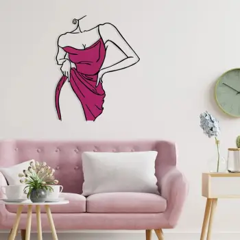 Aksesor dekorativ metalik për mur, Wallity Natalie, shumëngjyrësh, 56x70cm