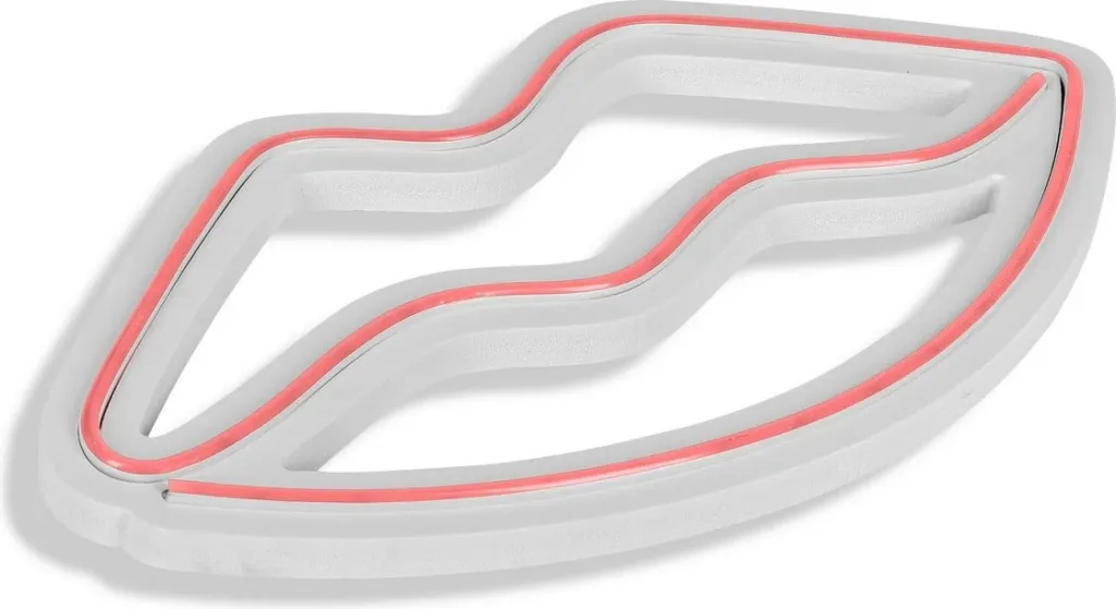 Dritë dekorative LED plastike, formë buzësh, ngjyrë rozë - 7