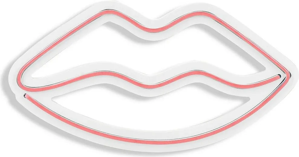 Dritë dekorative LED plastike, formë buzësh, ngjyrë rozë - 8