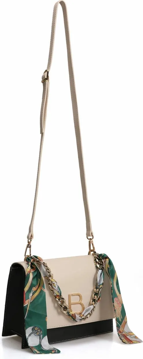 Çantë crossbody Lucky Bees, krem dhe e gjelbër e errët, 918 - 5
