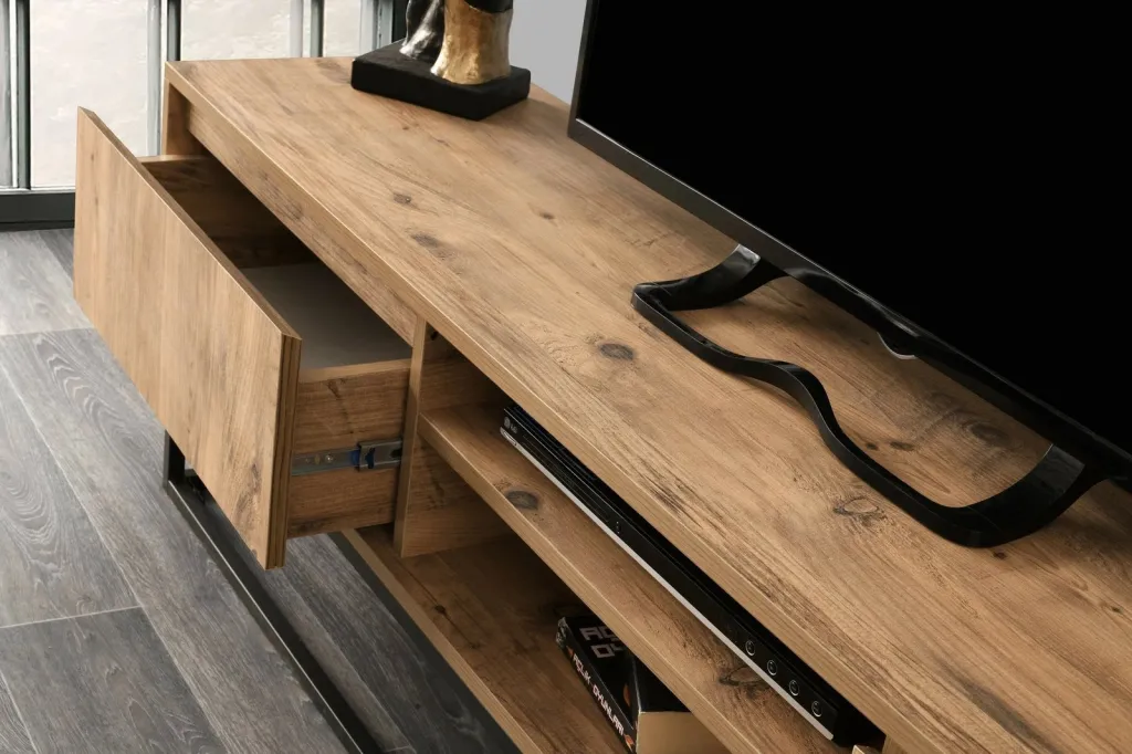 Komodë TV Hanah Home, Ovit, ngjyrë pishe dhe e zezë - 3