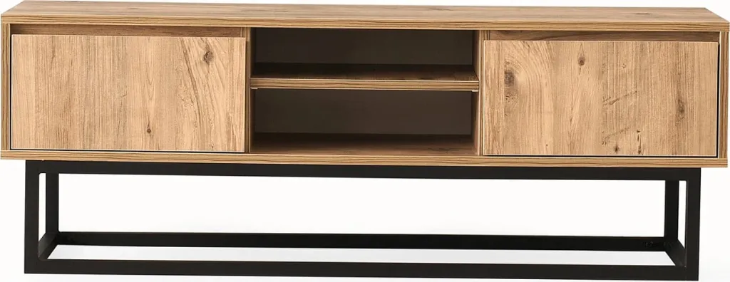 Komodë TV Hanah Home, Ovit, ngjyrë pishe dhe e zezë - 4