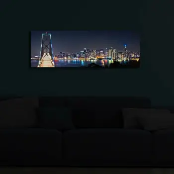 Pikturë dekorative me drita LED, Wallity, 3090DACT-37, shumëngjyrëshe, 30x90cm